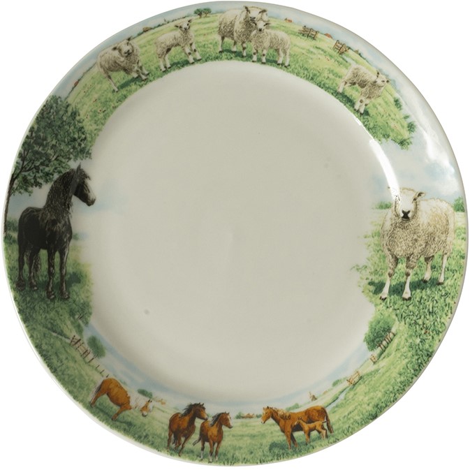 Wiebe van der Zee Wiebe's Farm Bord paard schaap Ø18cm 6st