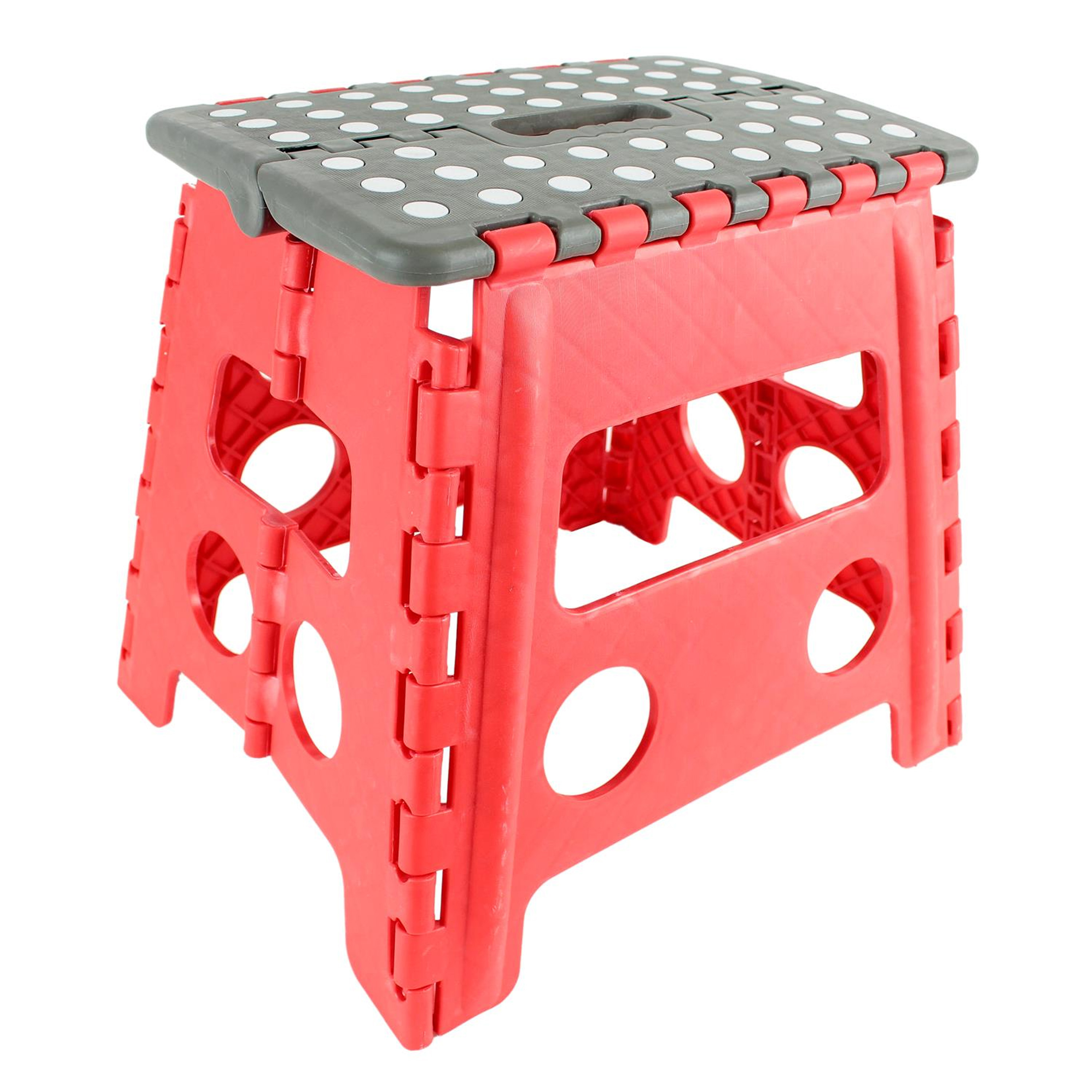 Home Deco Factory Opvouwbaar opstapje/opstapkrukje - rood - 32 x cm - Huishoudkrukjes -