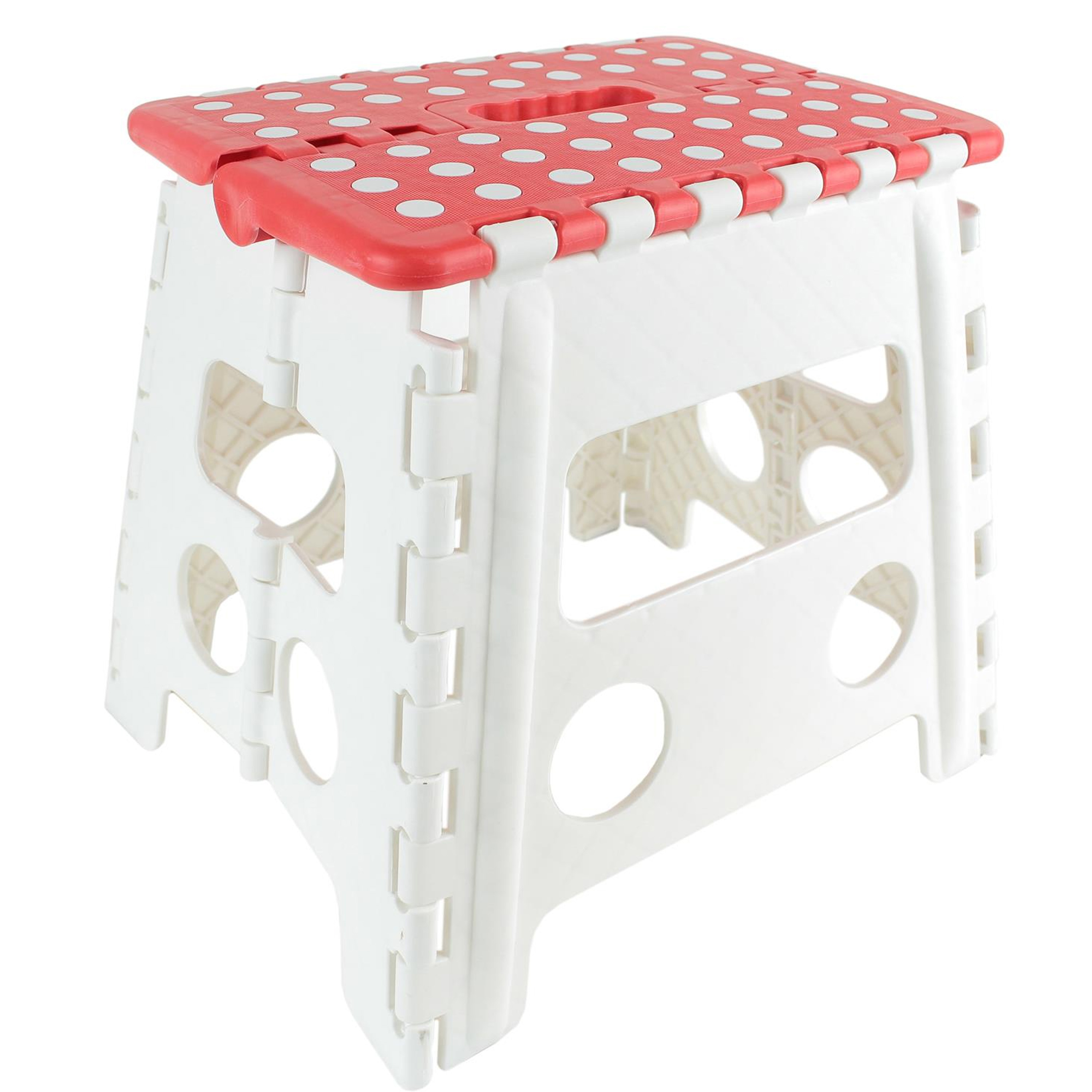 Home Deco Factory Opvouwbaar opstapje/opstapkrukje - wit - 32 x cm - Huishoudkrukjes -
