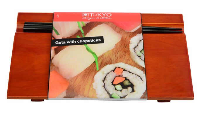Tokyo Design Studio Houten Sushi Geta Serveerbord - Tokyo Design Kitchen - 24 x 15 x 3cm