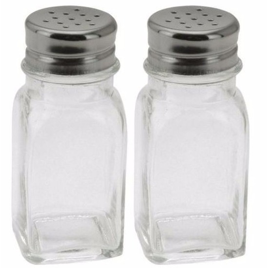 Merkloos 6x stuks peper en zout set 2-delig 9 cm -