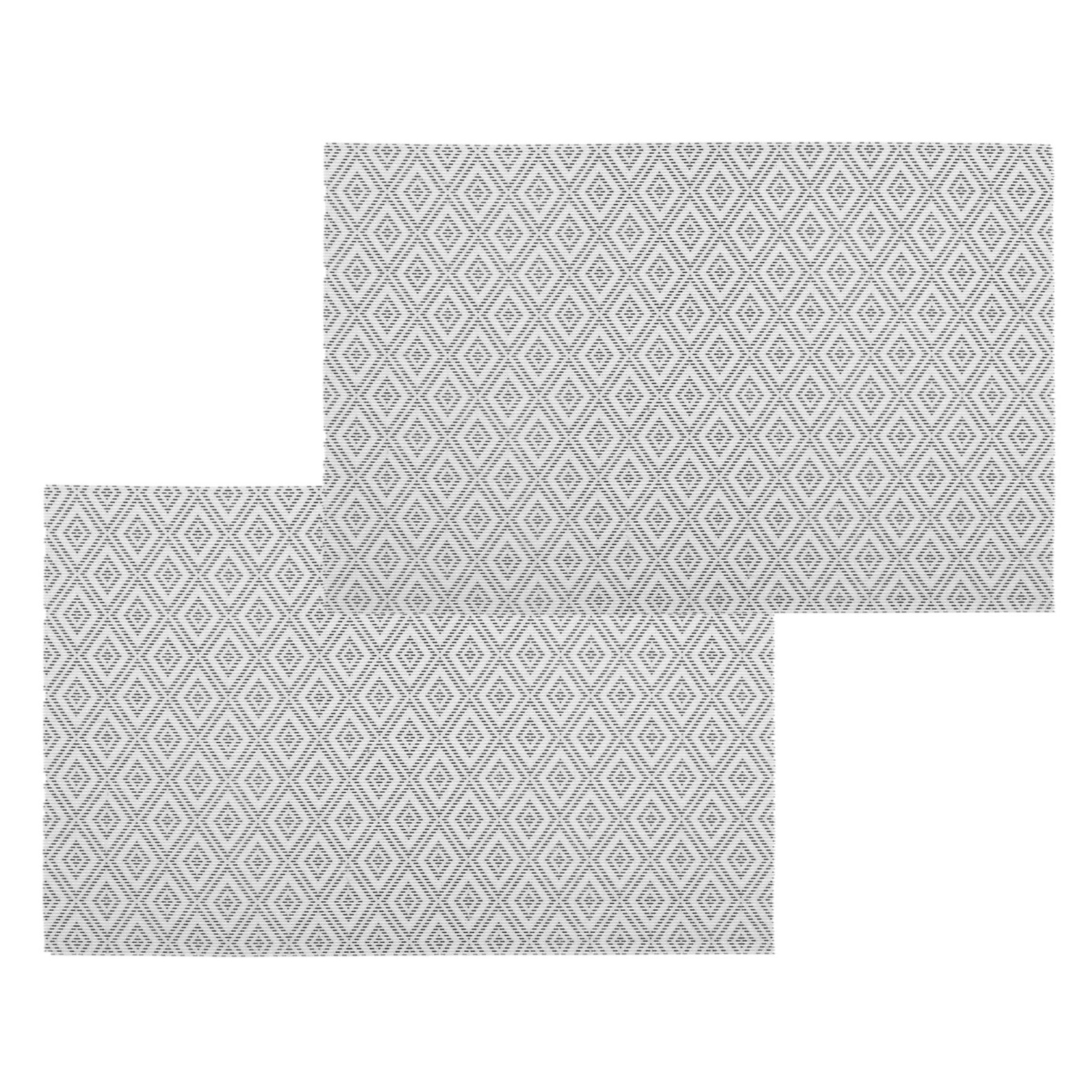 Secret de Gourmet Set van 8x stuks placemats grafische print wit texaline 45 x 30 cm -