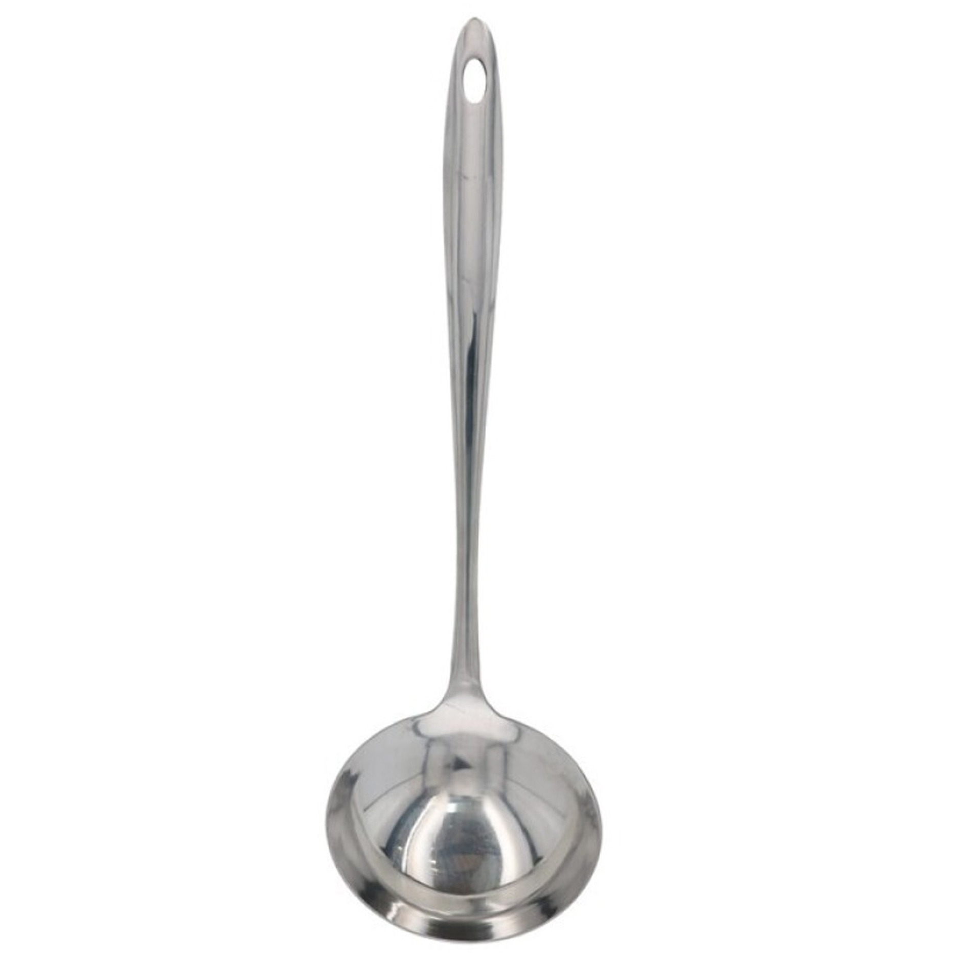 Gerimport Soep/saus opscheplepel - zilver - metaal - 31 cm - soeplepel -