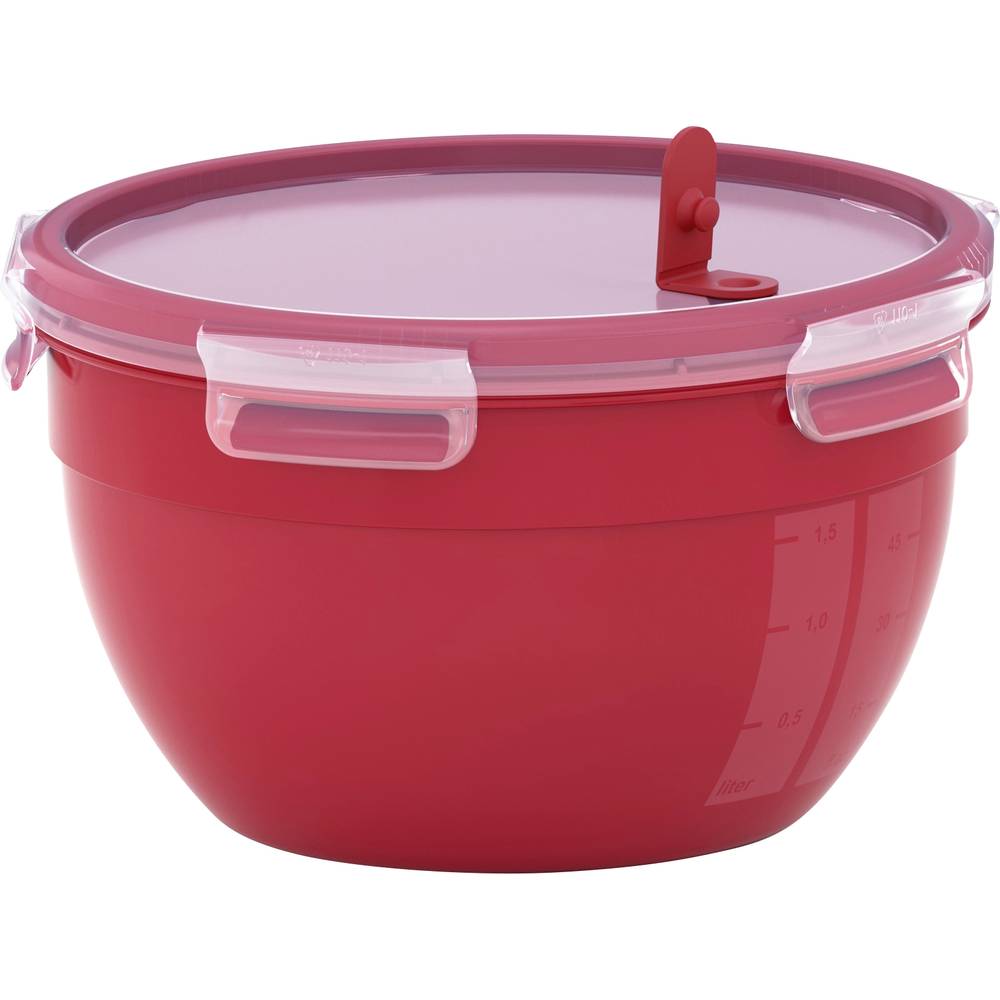Emsa Clip & Micro Magnetrondoos 2.6 l Kunststof Met deksel, Vaatwasserbestendig, BPA-vrij Rood N1060600