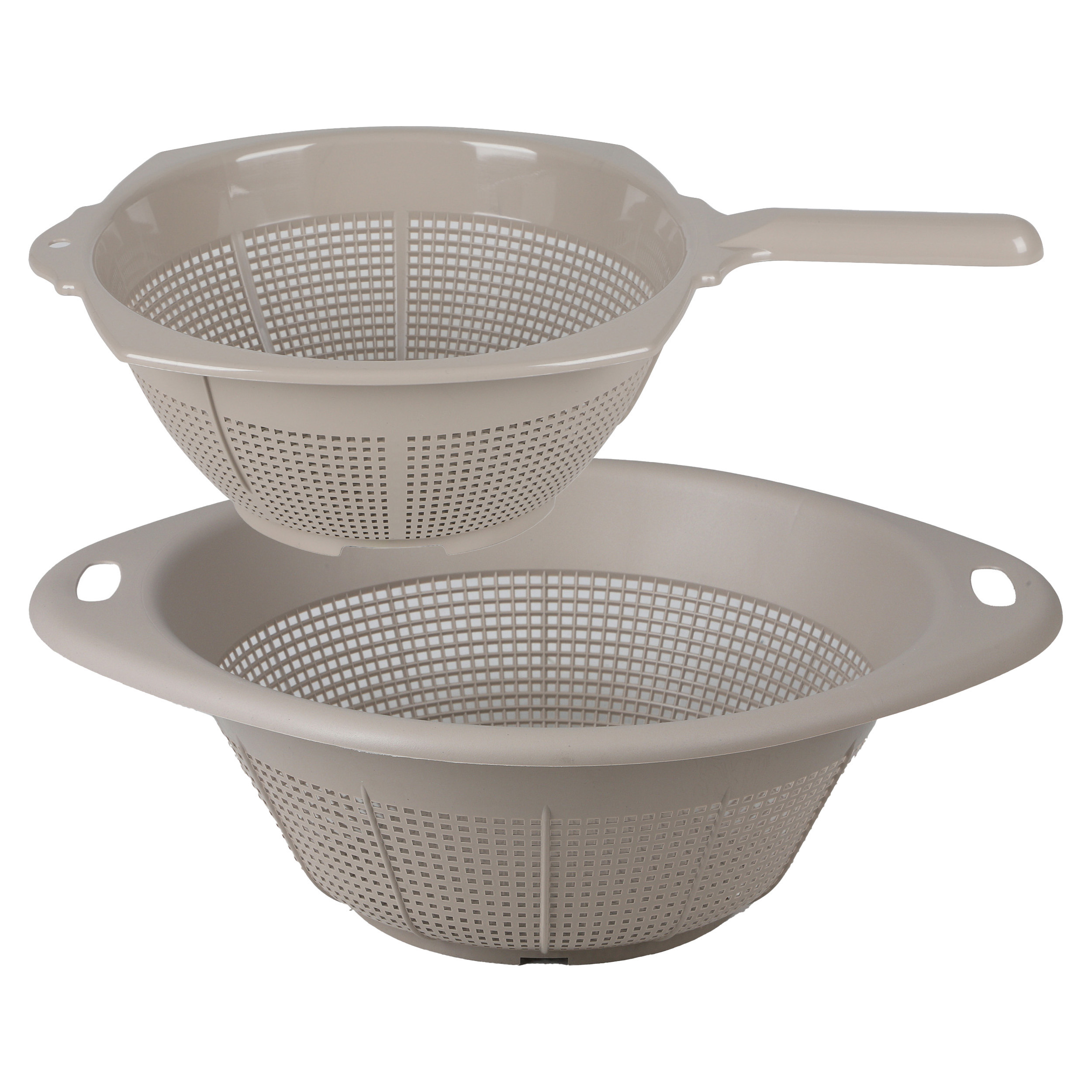 Urban Living keuken vergiet liberty - 2x stuks - beige - kunststof - voor voedsel -