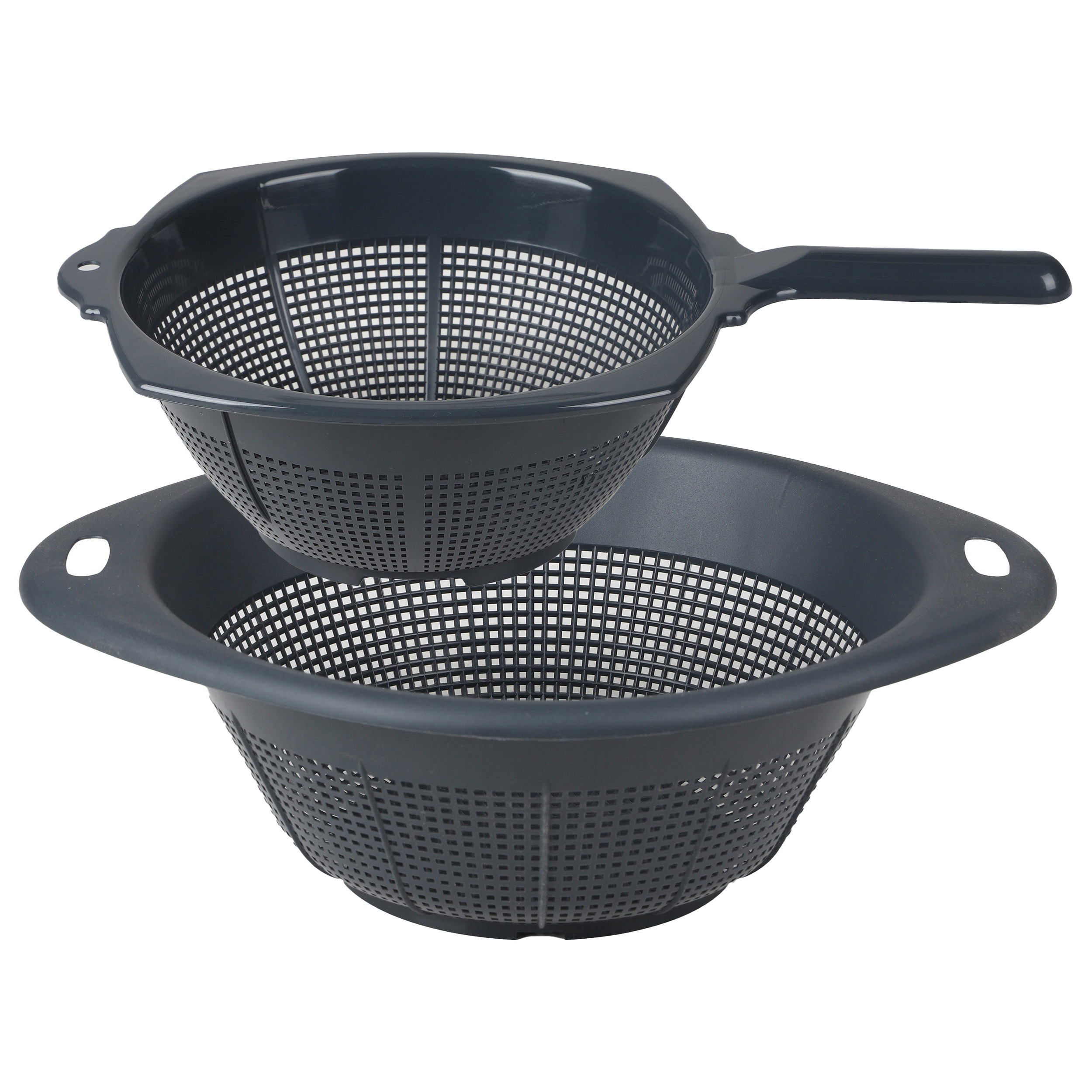 Urban Living keuken vergiet liberty - 2x stuks - blauw - kunststof - voor voedsel -