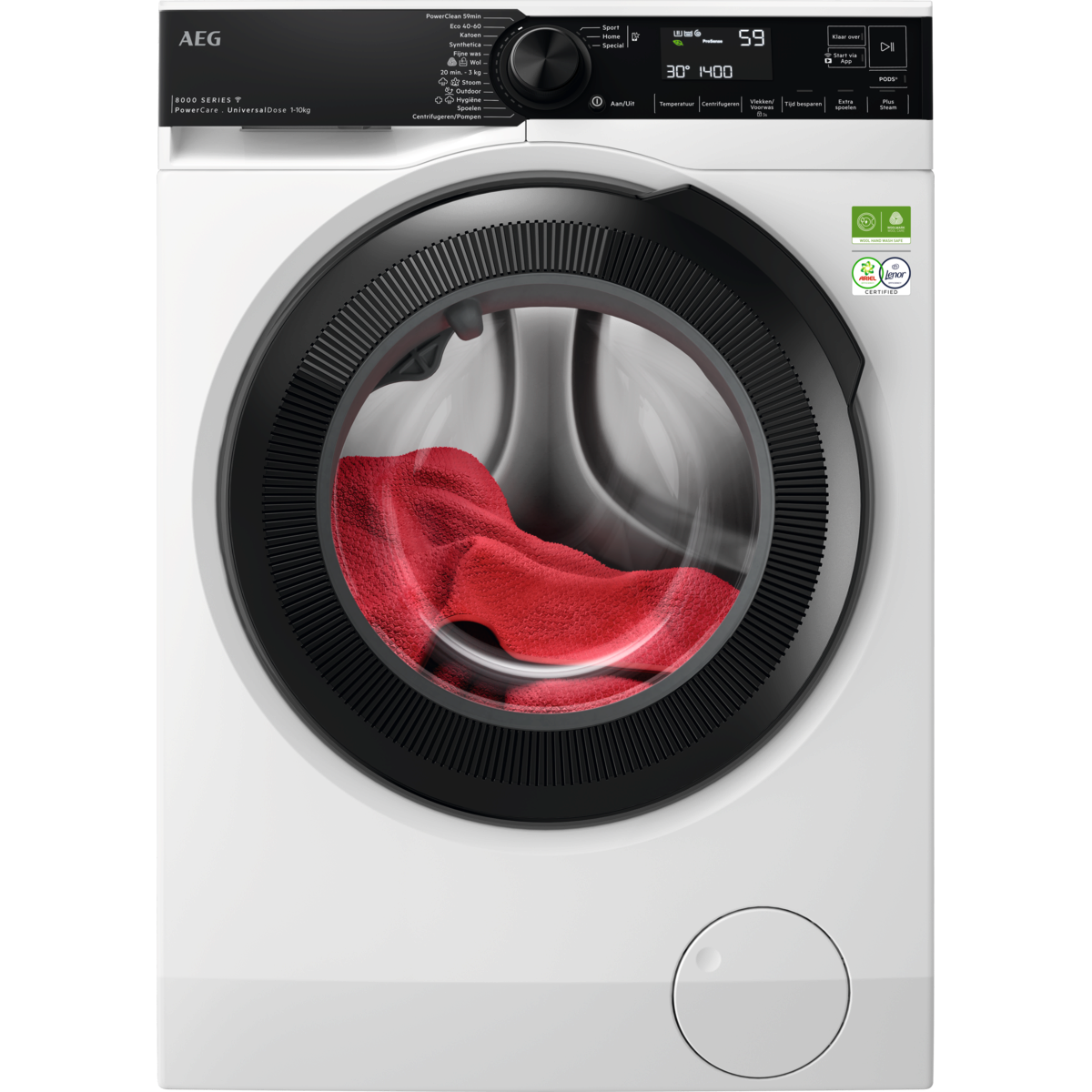 AEG 8000 PowerCare - UniversalDose Wasmachine voorlader 10 kg LR86XDOSE