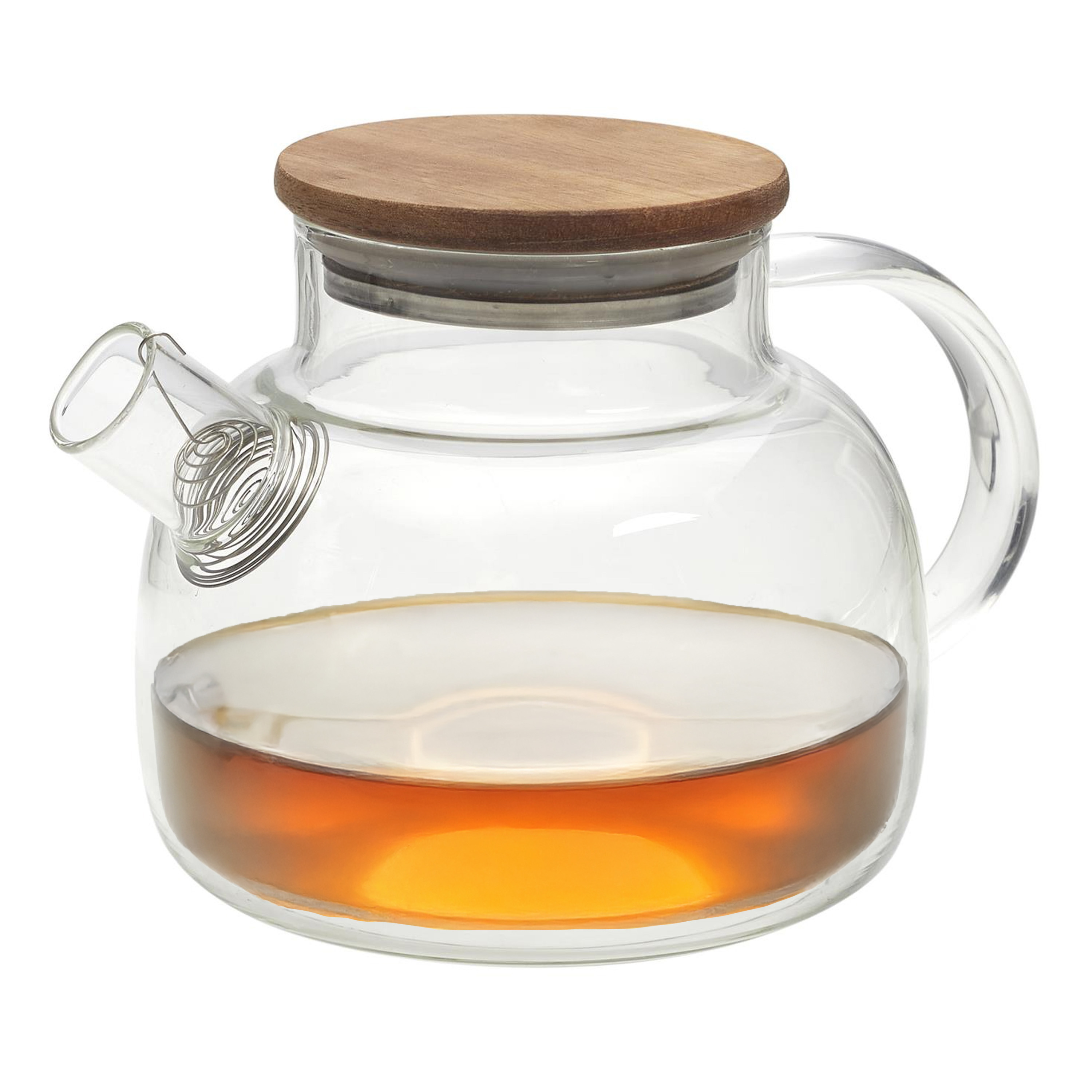 Home Deco Factory theepot - acacia hout - glas - 900 ml - keuken -