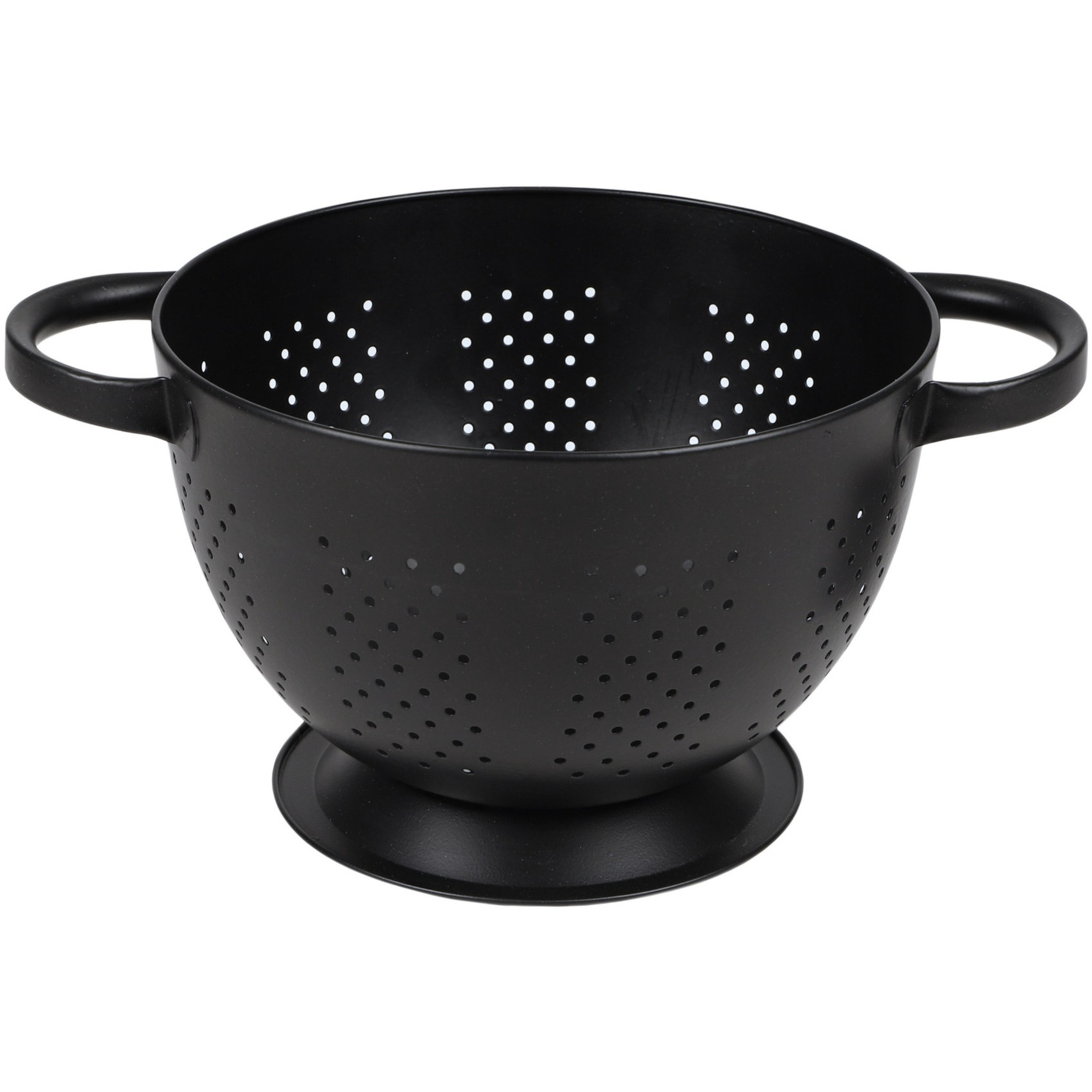 Urban Living Keuken vergiet - zwart - RVS - D22 cm x H24 cm - keuken zeef -