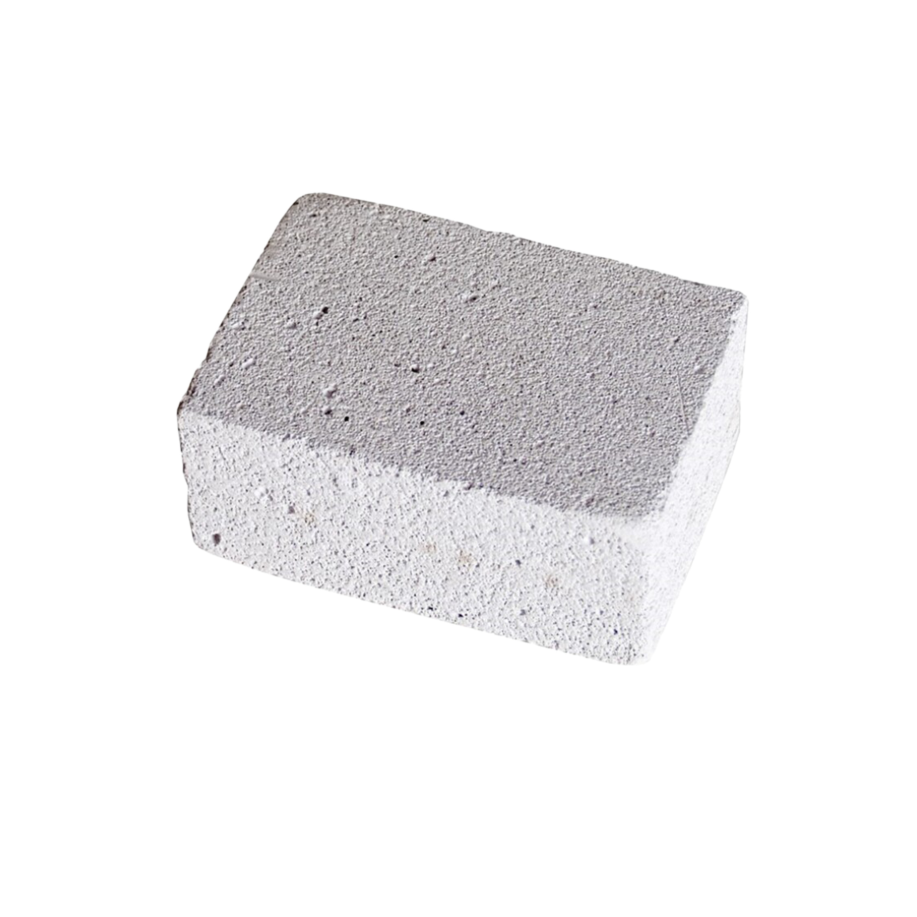 Gerimport Schoonmaak steen voor barbecue - Schuursteen - BBQ reinigingsblok - 10 x 8 x 5 cm - Grijs -