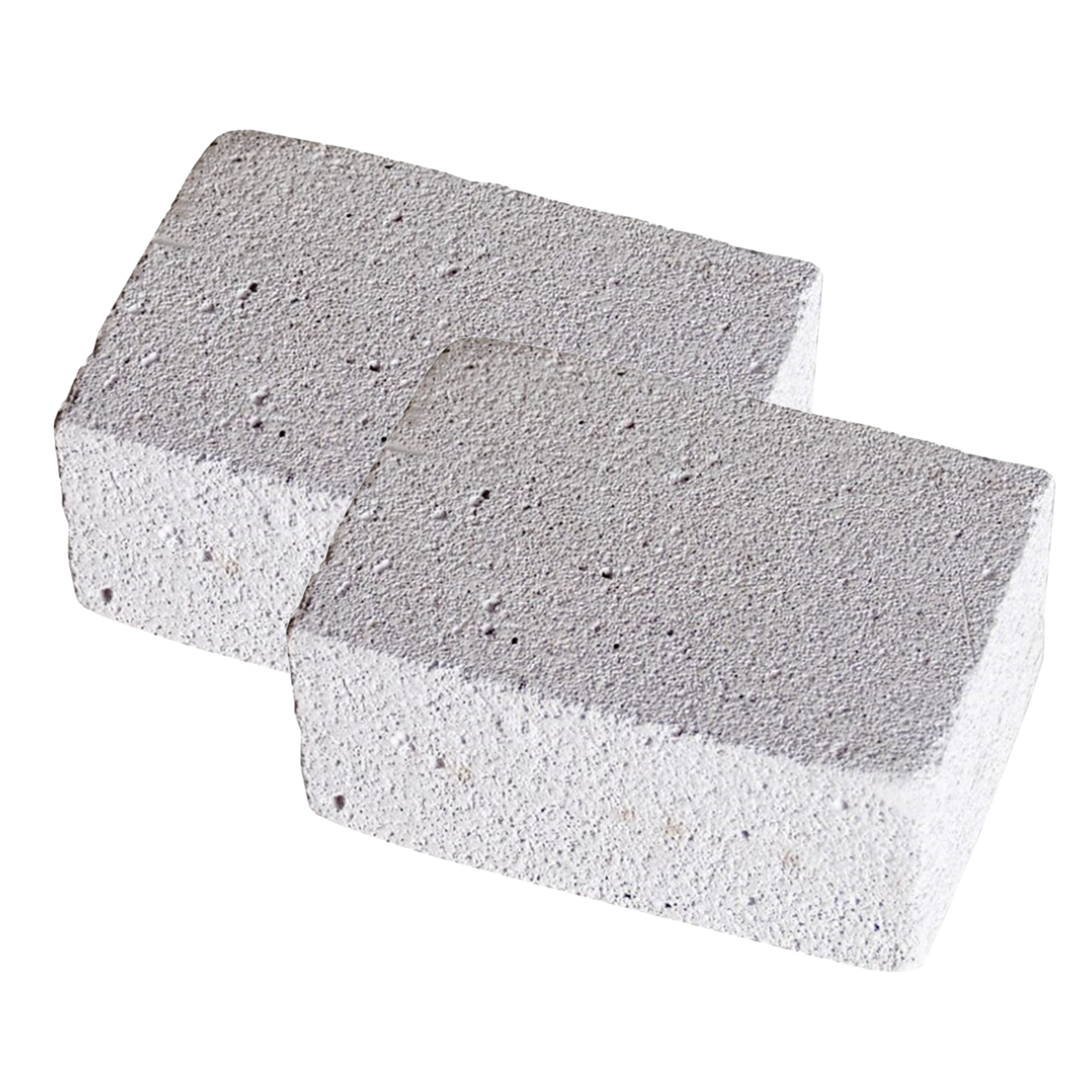Gerimport Schoonmaak steen voor barbecue - 4x - Schuursteen - BBQ reinigingsblok - 10 x 8 x 5 cm - Grijs -