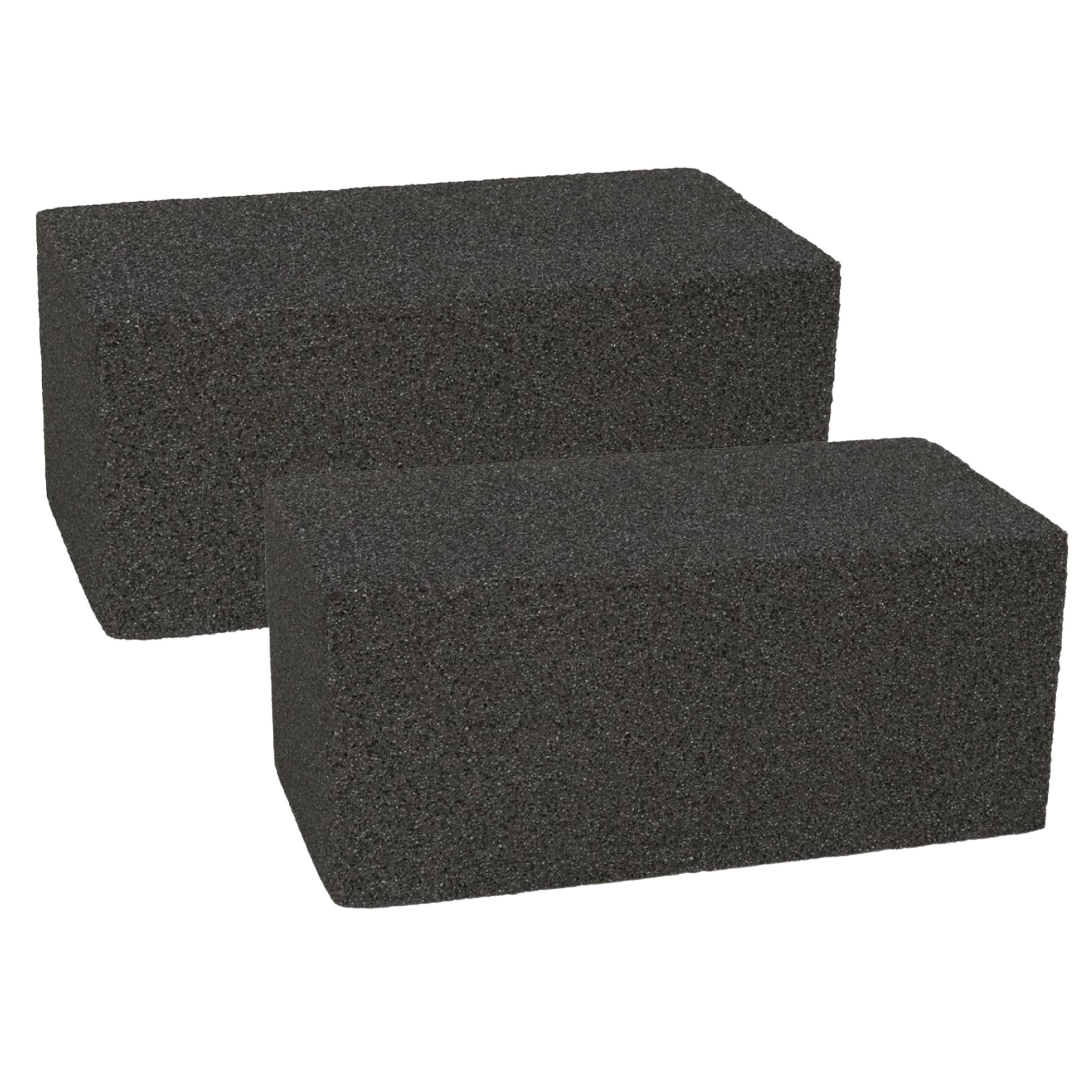 Gerimport Schoonmaak steen voor barbecue - 6x - Schuursteen - BBQ reinigingsblok - 20 x 10 x 9 cm - Grijs -