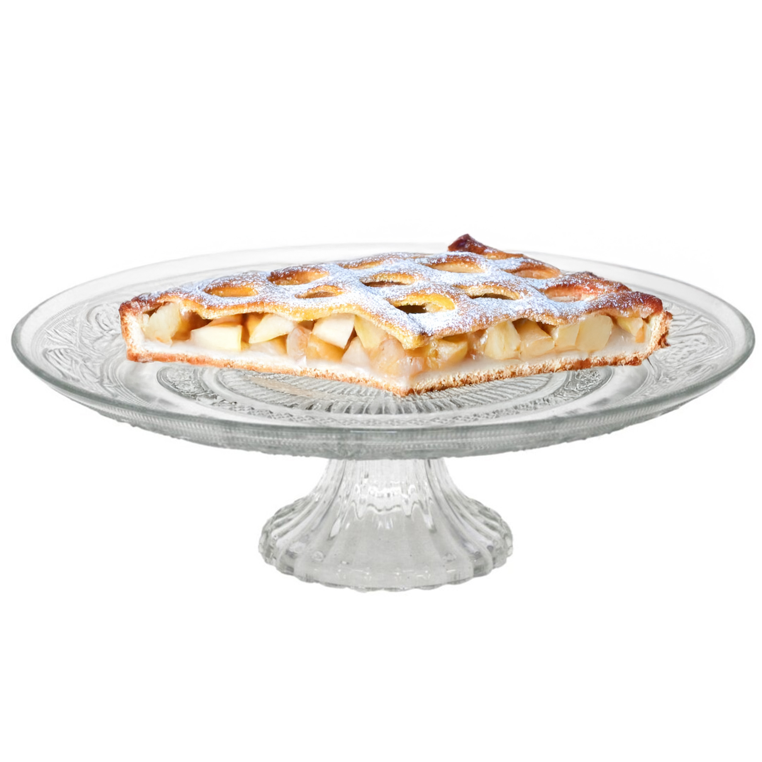 Gerimport Taart presenteer plateau - glas - 29 x 11 cm - met voet -