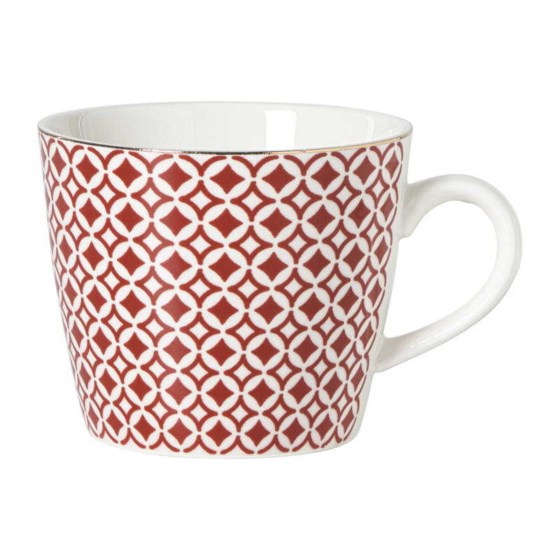 Xenos Mok Mirna ruit - rood/wit - 360 ml