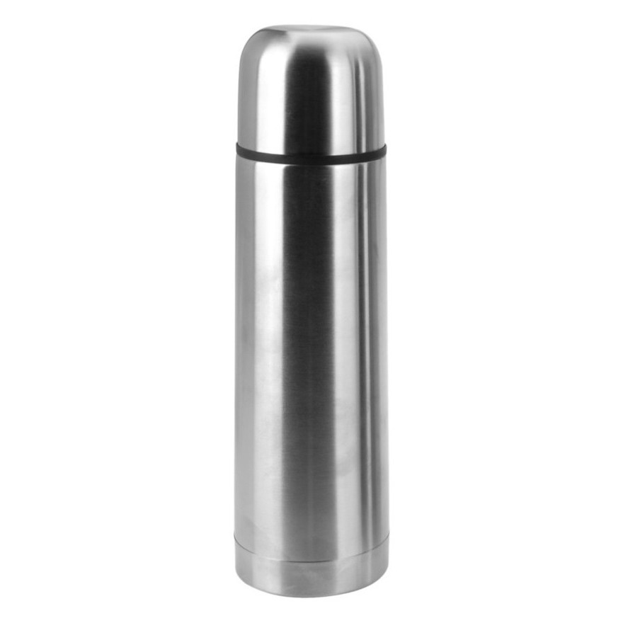 Merkloos RVS thermosfles/isoleerfles mat zilver 500 ml -