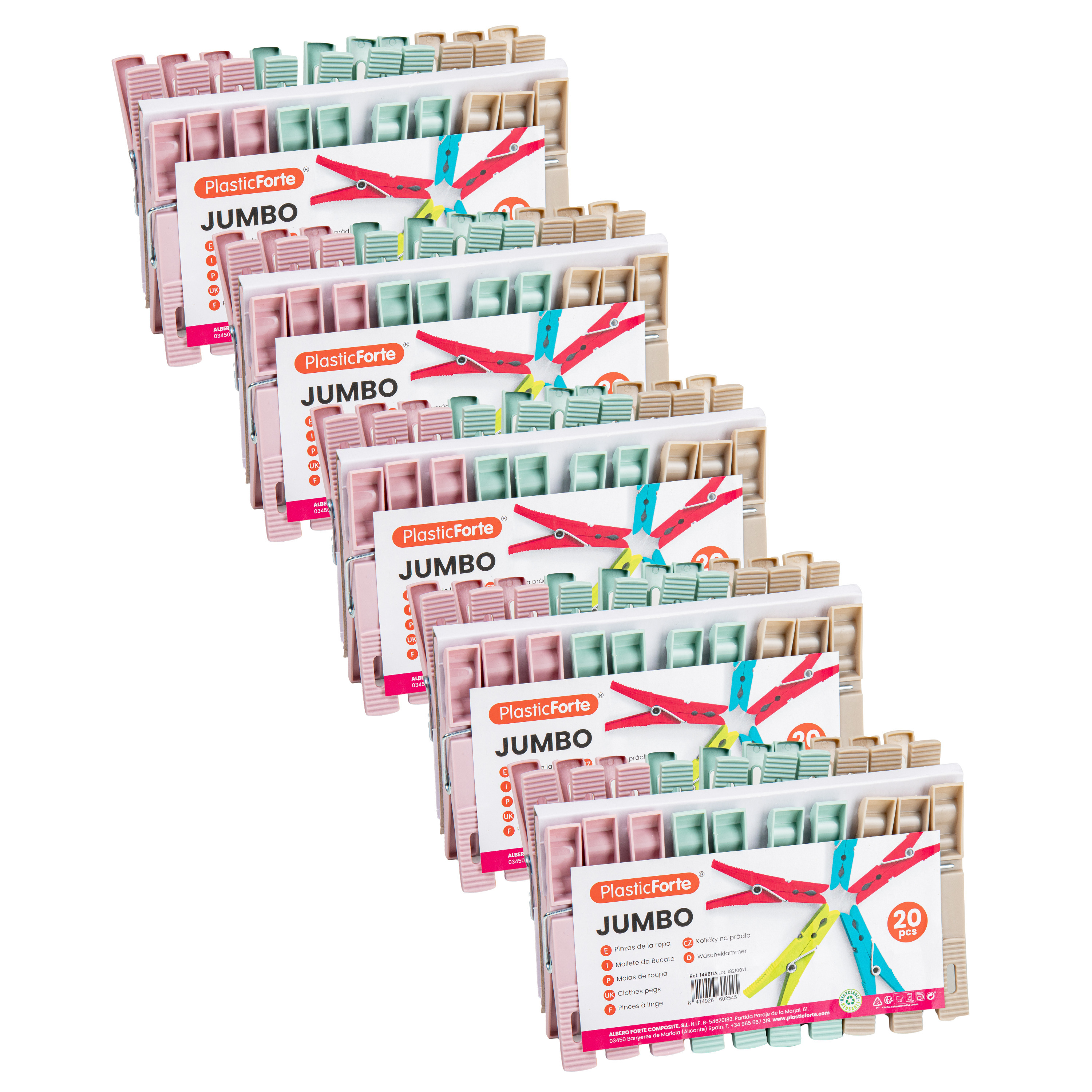 PlasticForte Wasknijpers - 100x stuks - pastel kleuren mix - kunststof - 10 cm - Was ophangen -