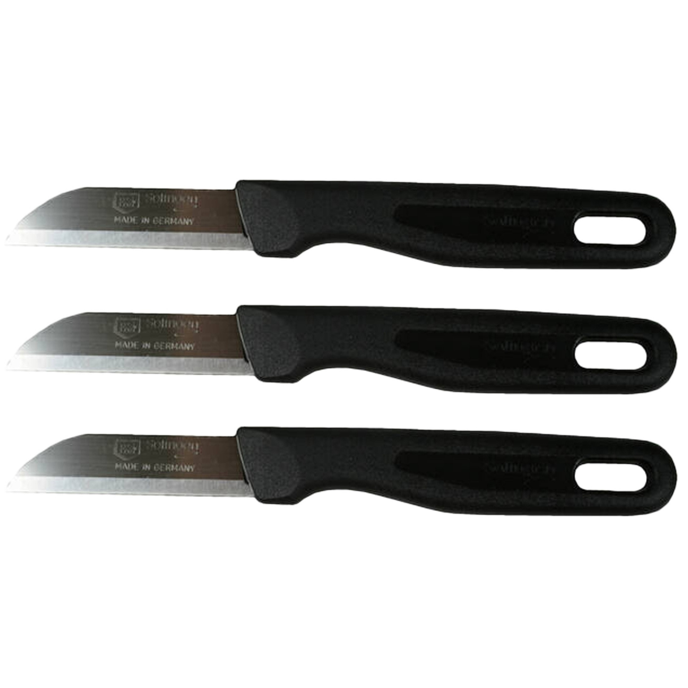 Solingen schilmesje - 3x - zwart - 16 cm - Keukengerei - aardappel schilmesjes -