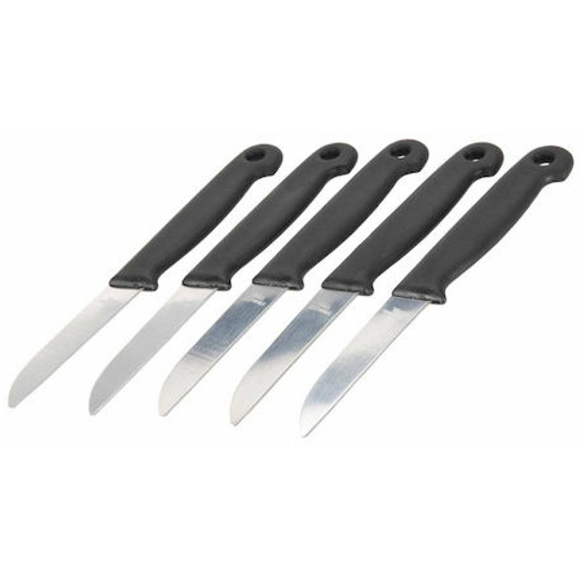 Excellent Houseware Schilmessen - 20x - zwart - keukenmesjes - RVS - 16 cm -