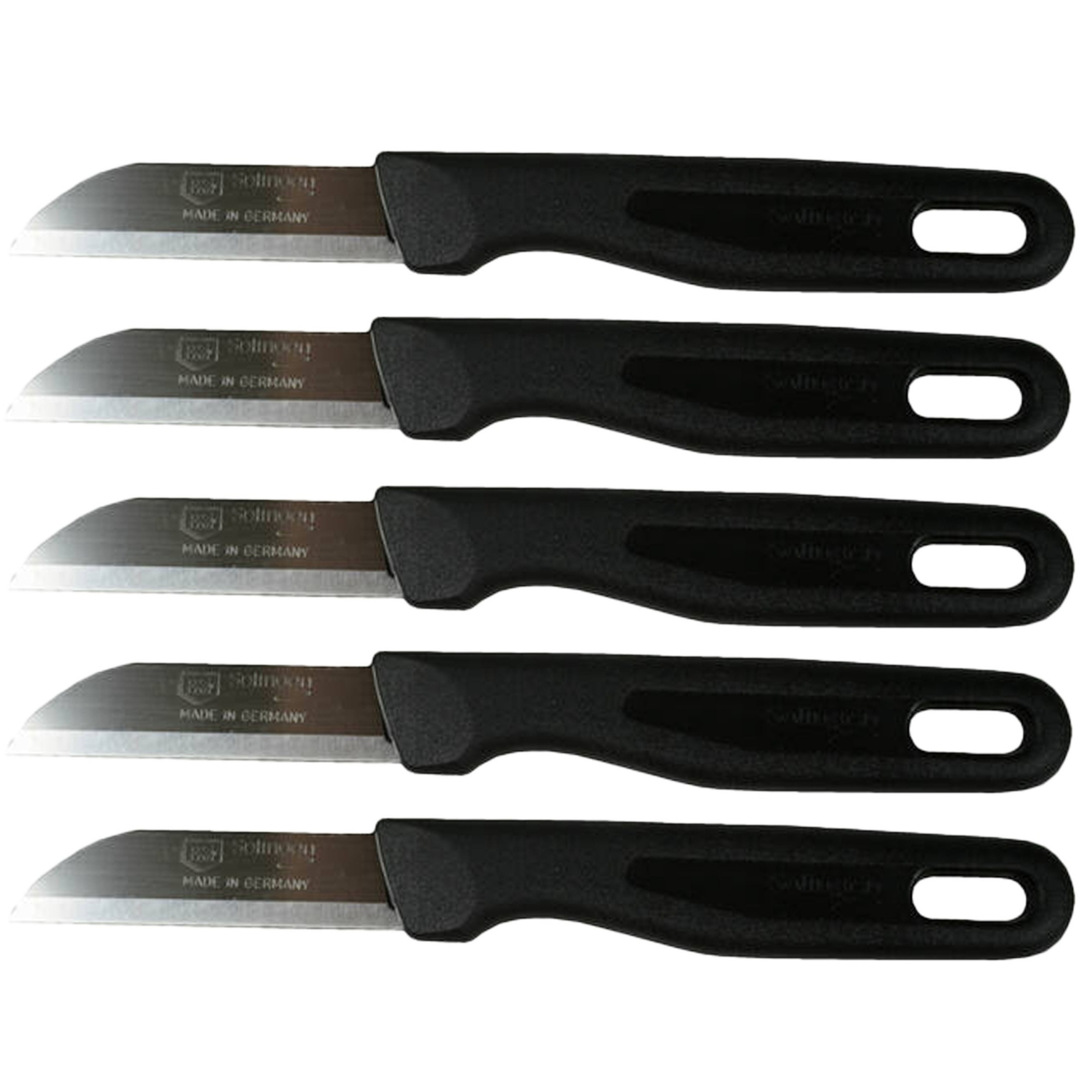 Solingen schilmesje - 5x - zwart - 16 cm - Keukengerei - aardappel schilmesjes -