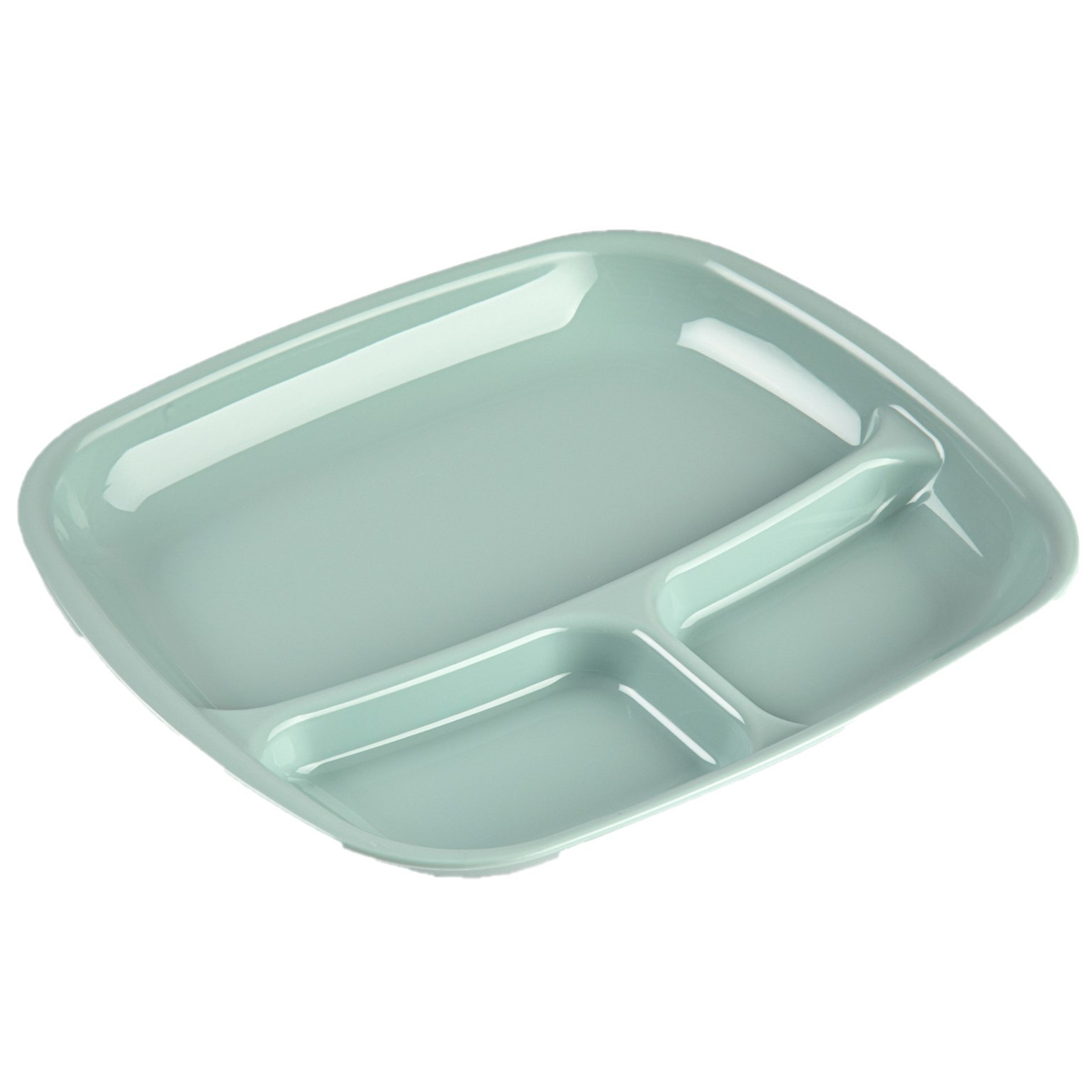 PlasticForte Camping bord 3 vaks - kunststof - groen - 21 x 24 cm -