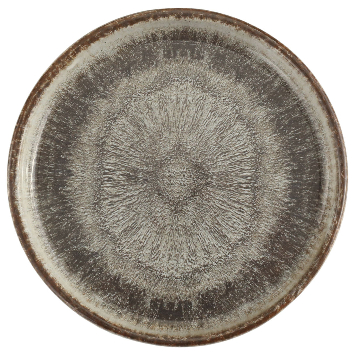 Porland Plat bord Iris met hoge rand; 21.5x2.15 cm (ØxH); grijs/bruin; rond; 6 stuk / verpakking