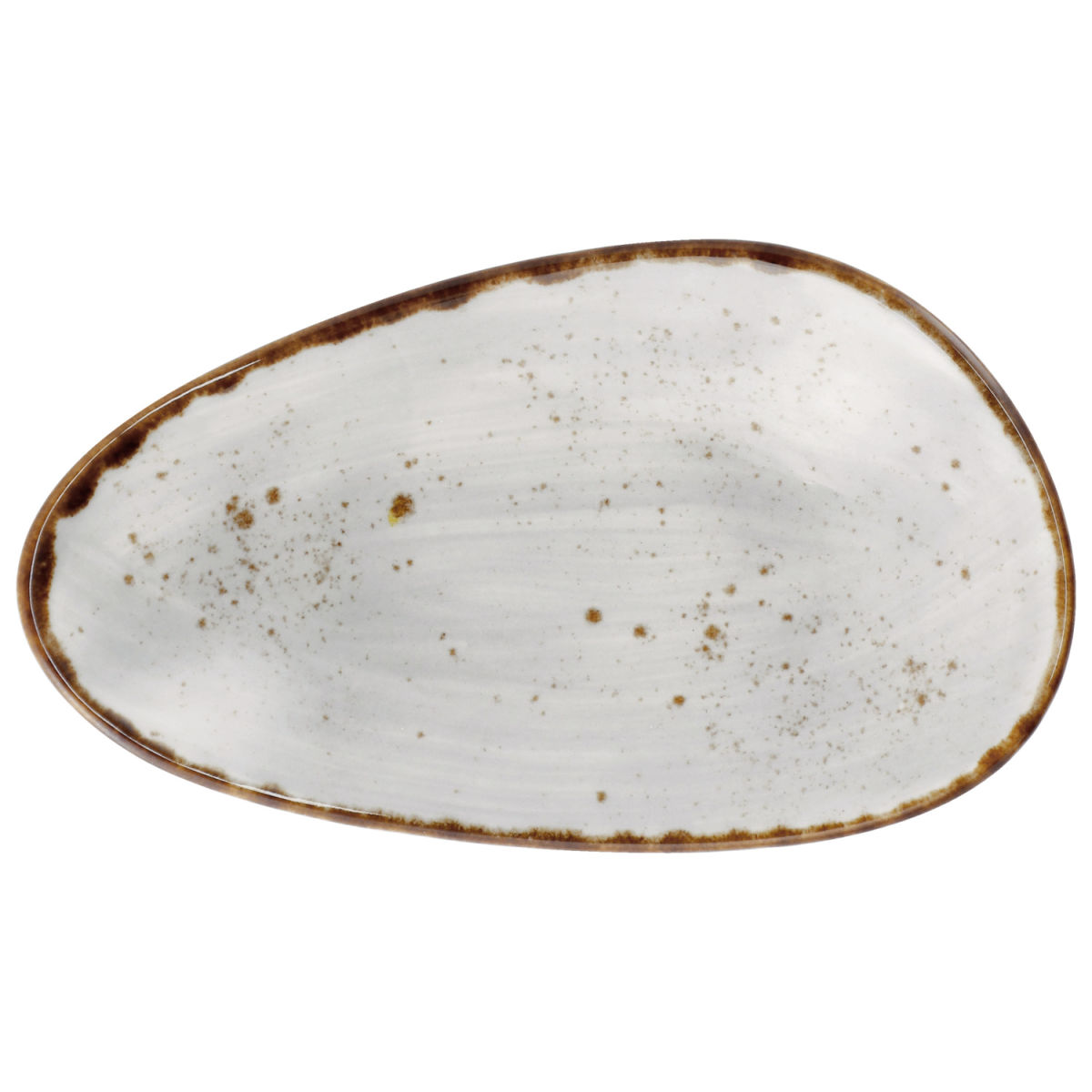 Vega Platte schaal Nebro organisch; 17x10x3 cm (LxBxH); lichtgrijs; 6 stuk / verpakking