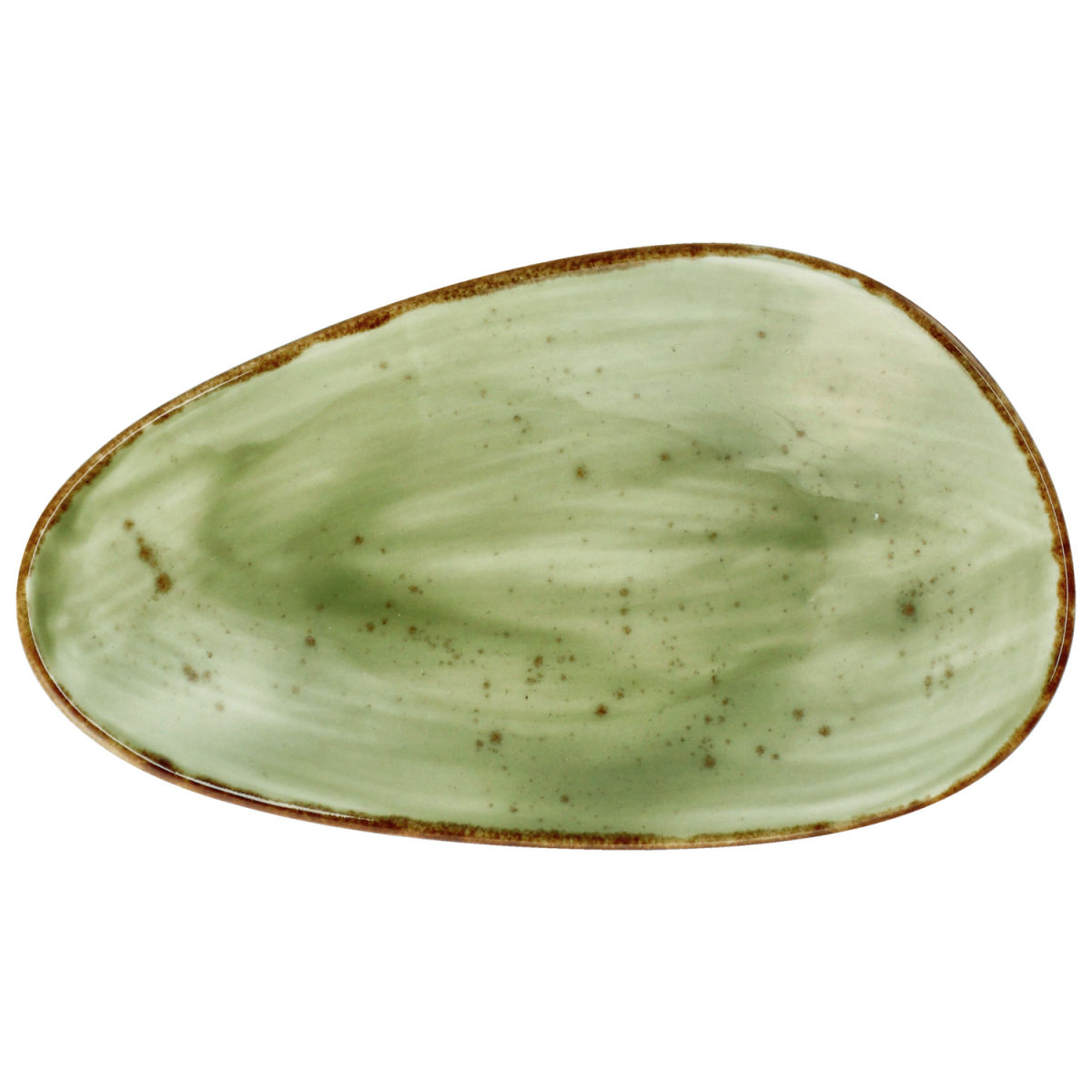 Vega Platte schaal Nebro organisch; 17x10x3 cm (LxBxH); lichtgroen; 6 stuk / verpakking