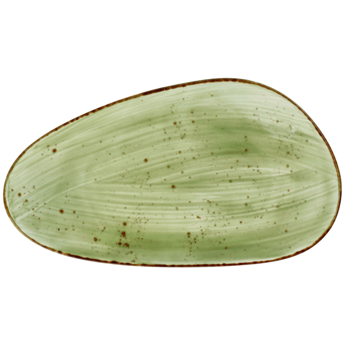 Vega Platte schaal Nebro organisch; 33x19x3.5 cm (LxBxH); lichtgroen; 3 stuk / verpakking