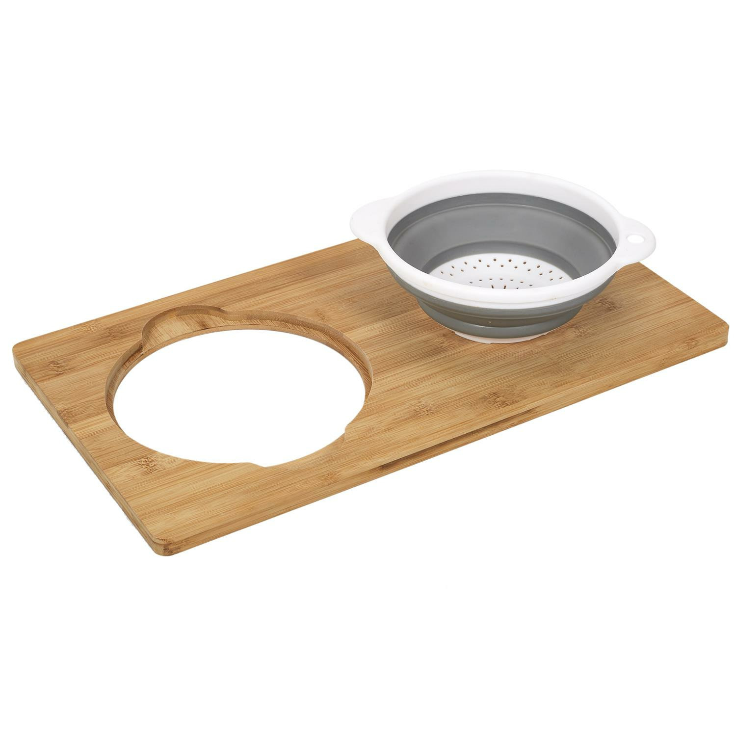 Cook Concept Snijplank met handig vergiet set - bamboe/kunststof - 50 x 28 cm - keuken - koken - handig - gadgets -