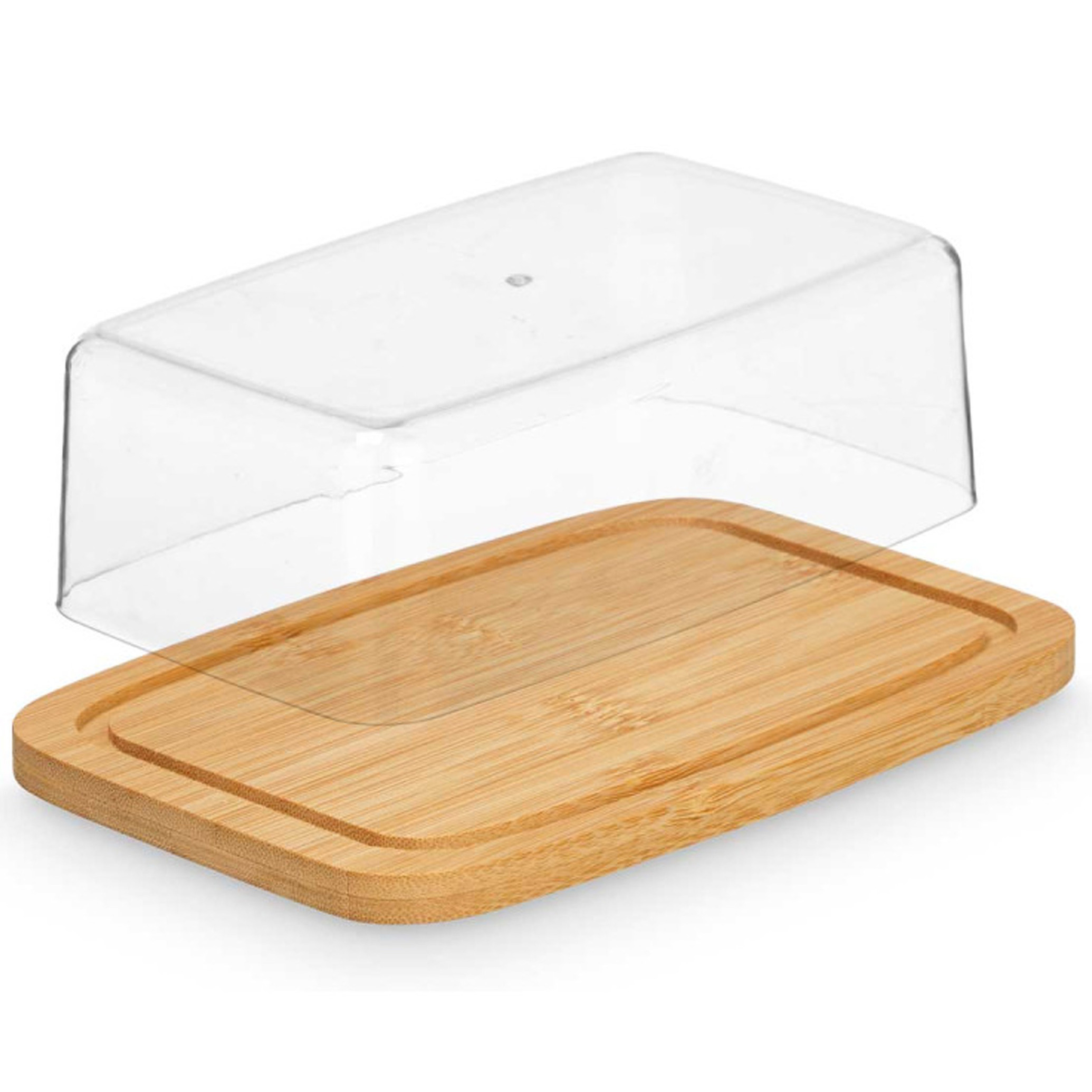 Kinvara Botervloot met deksel - bamboe/kunststof - 19 x 12,4 x 6 cm -