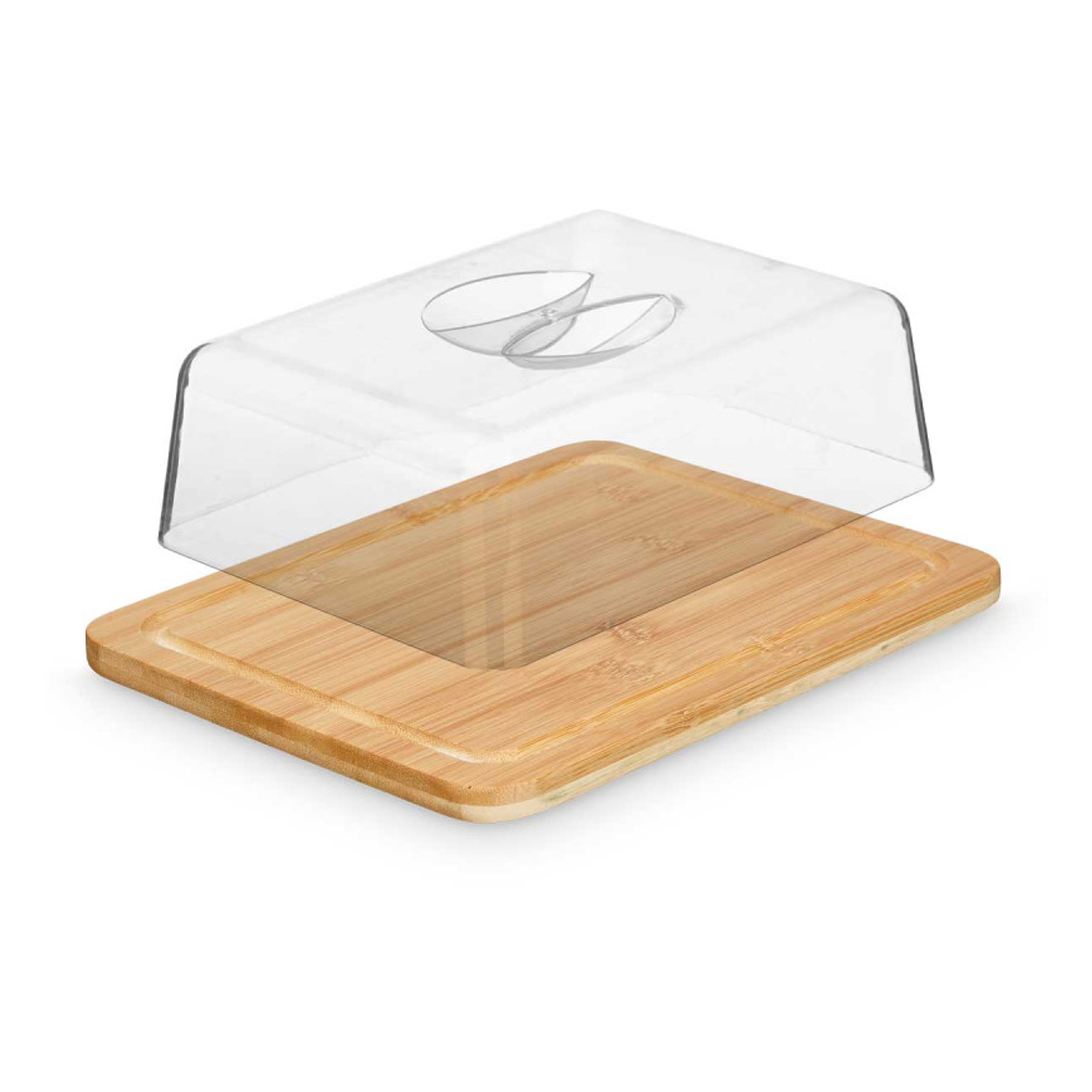 Kinvara Botervloot met deksel - bamboe/kunststof - 20 x 26 x 7 cm -