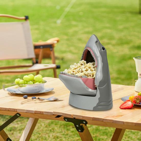 Pavo Haaienkop Vorm Popcorn Emmer Themafeest Snackhouder Filmavond Popcorn Kom Filmavonden Themafeesten Benodigdheden grijs