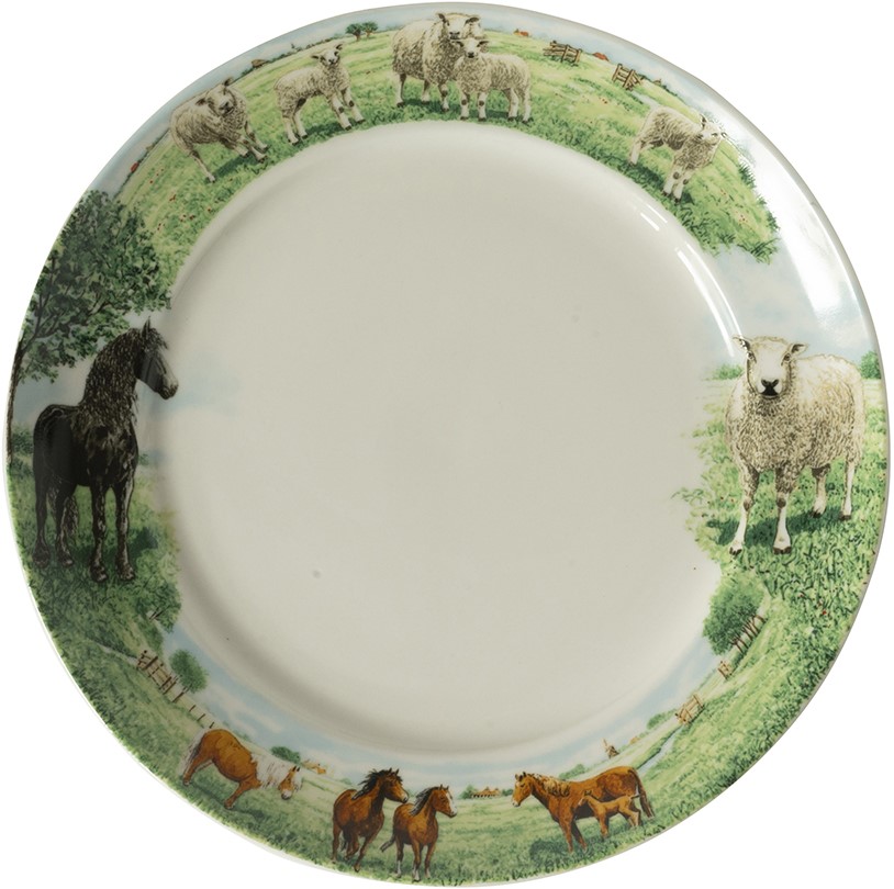 Wiebe van der Zee Wiebe's Farm Bord paard schaap Ø21cm 6st