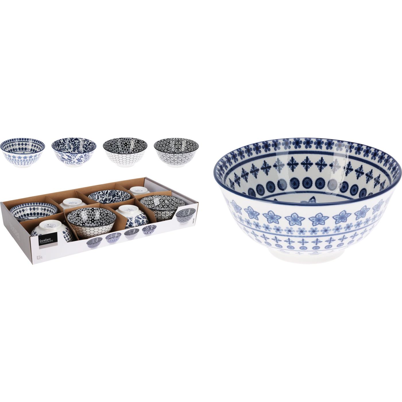 Excellent Houseware Schaal porselein Ø15,5xH7cm