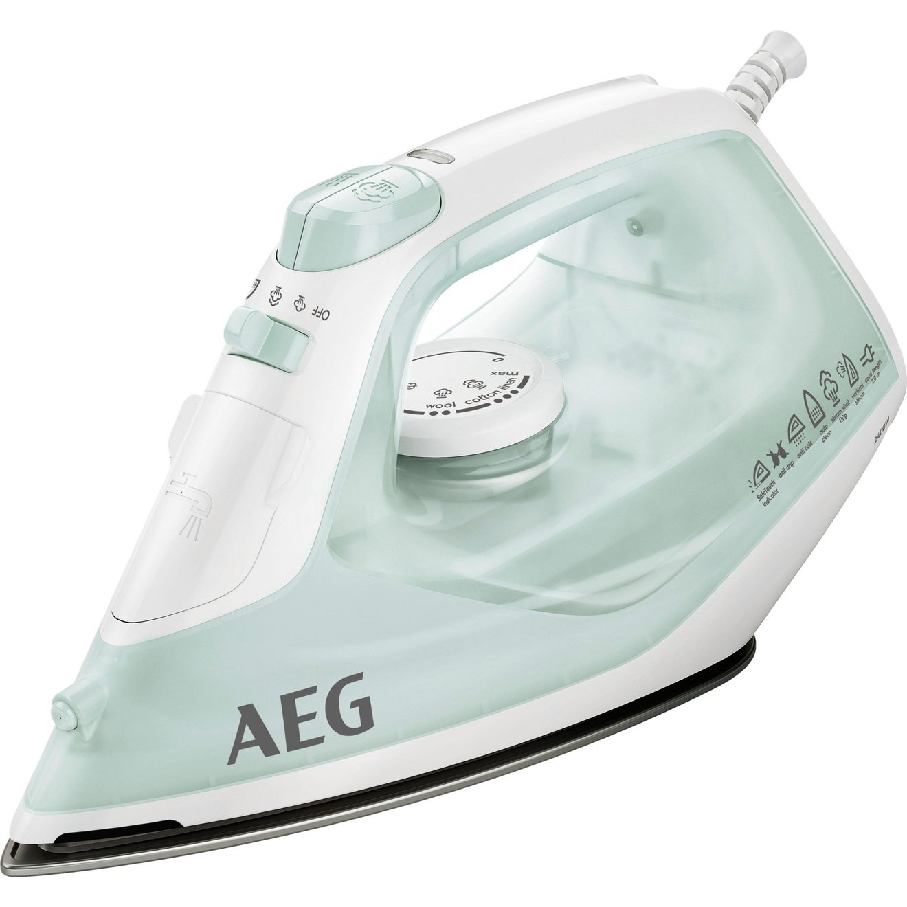 AEG Stoomstrijkijzer EasyLine DB 1740LG Filtering met anti-kalkenpatroon, restwarmteaanduiding, 110 g stoomstoot