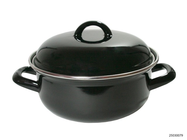 Kitchen Tools Braadpan emaille zwart 24cm 4,5 L