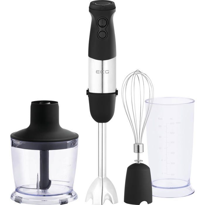 Egenta Mixeur à main - ECG - RM 750 - 750 W - Silencieux - Pied inox avec accessoires
