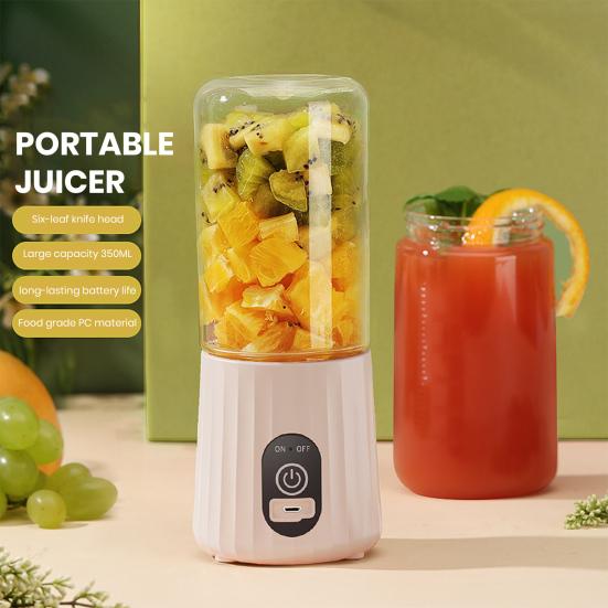 Amusedly Draagbare sapmachine blender grote capaciteit voedselveilig BPA-vrij USB oplaadbaar smoothie reis blender mixer machine beige