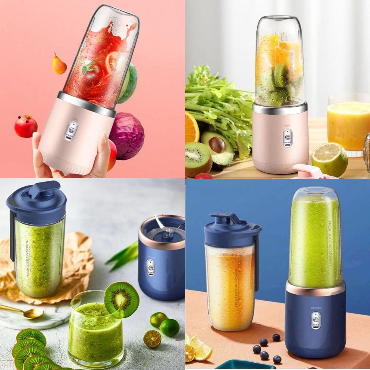 Darling Women Boutique A 400ml Draagbare Elektrische Juicer 6 Bladen Vruchtensap Cup USB Oplaadbare Automatische Kleine Juicer Smoothie Blender Machine Keukenmachine roze