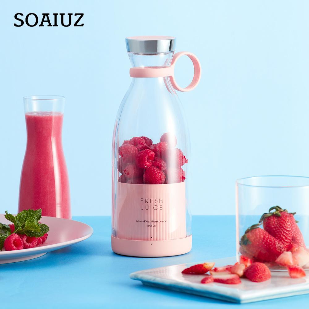 Refreshing Home Draagbare elektrische sapcentrifuge Blender USB Mini fruitmixers Sapcentrifuges Fruitextractors Voedselmilkshake Multifunctionele sapmakermachine wit