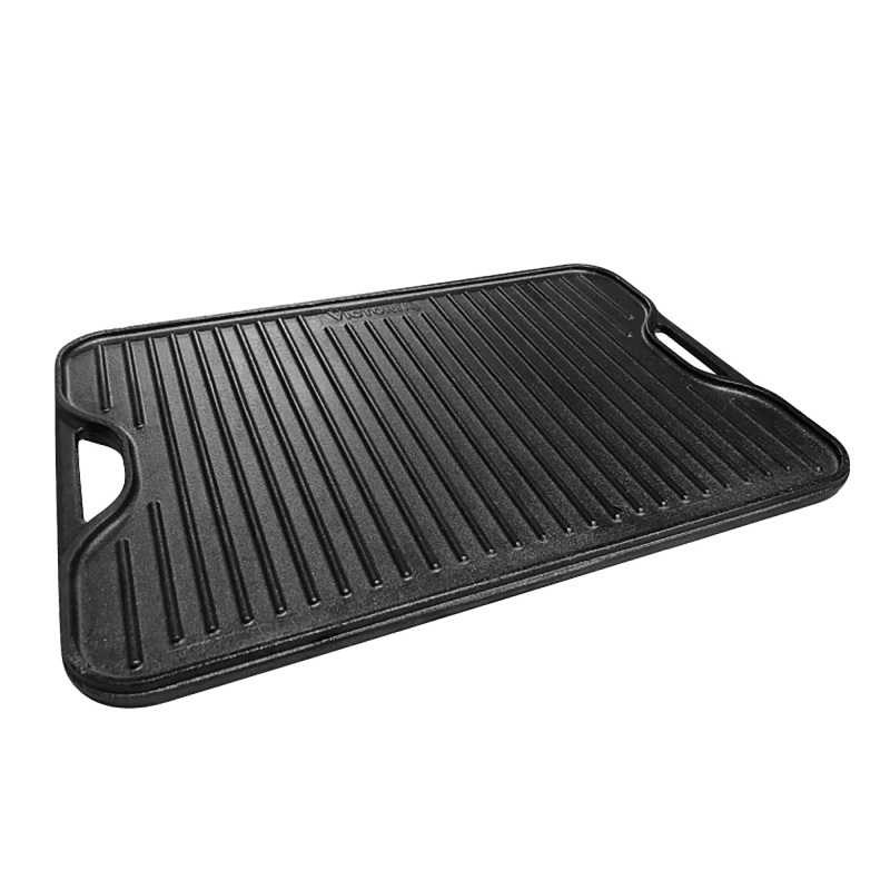 Victoria Omkeerbare Bakplaat 50 x 35 cm, Seasoned Grillplaat