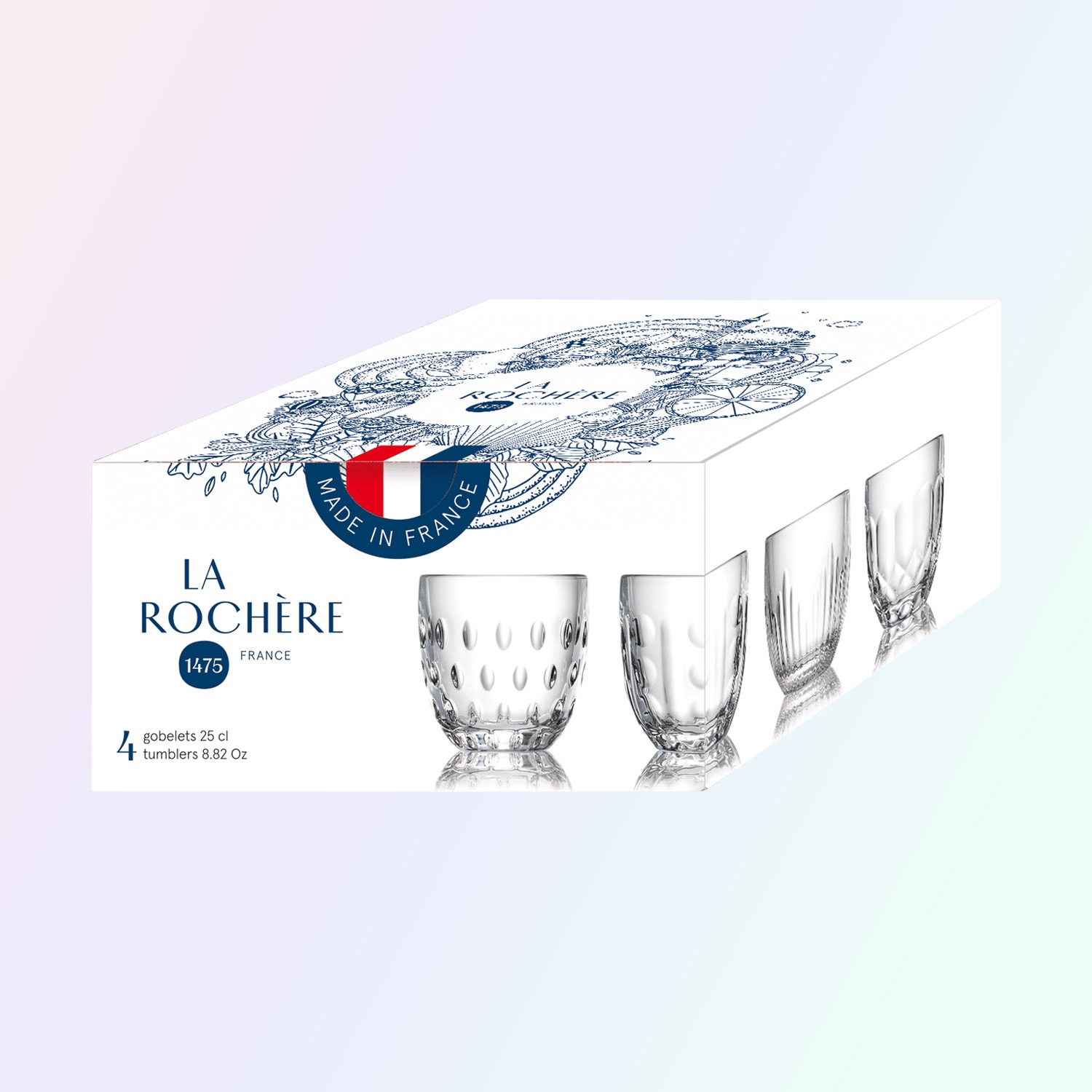 La Rochère Troquet Tumblers 23 cl Assorti - 4 Stuks