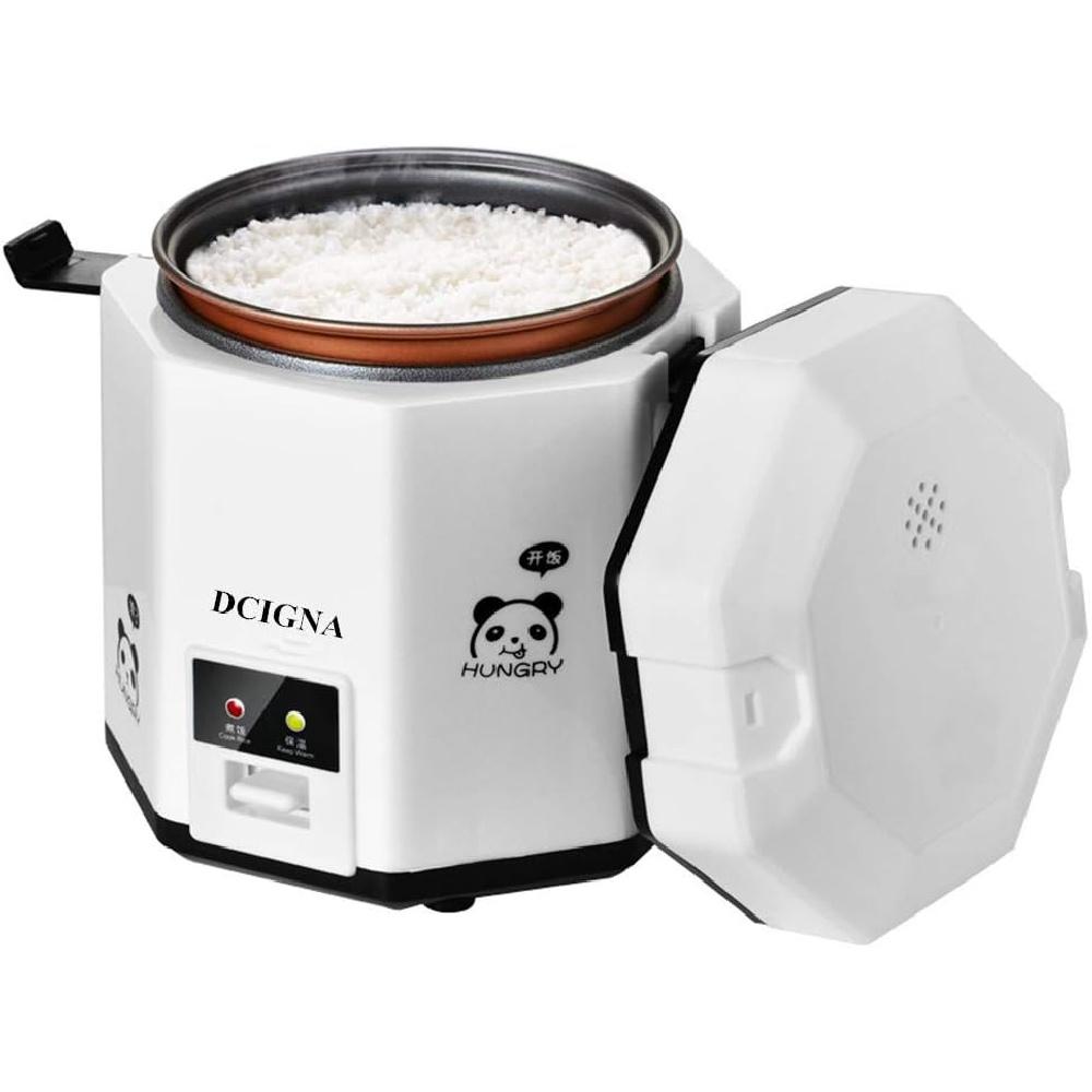 Bobo Life Mini-rijstkoker van 1,2 liter, elektrische lunchbox, verwijderbare pan met antiaanbaklaag, warmhoudfunctie, voor het koken van soep, rijst, stoofschotels, granen en havermout US Plug
