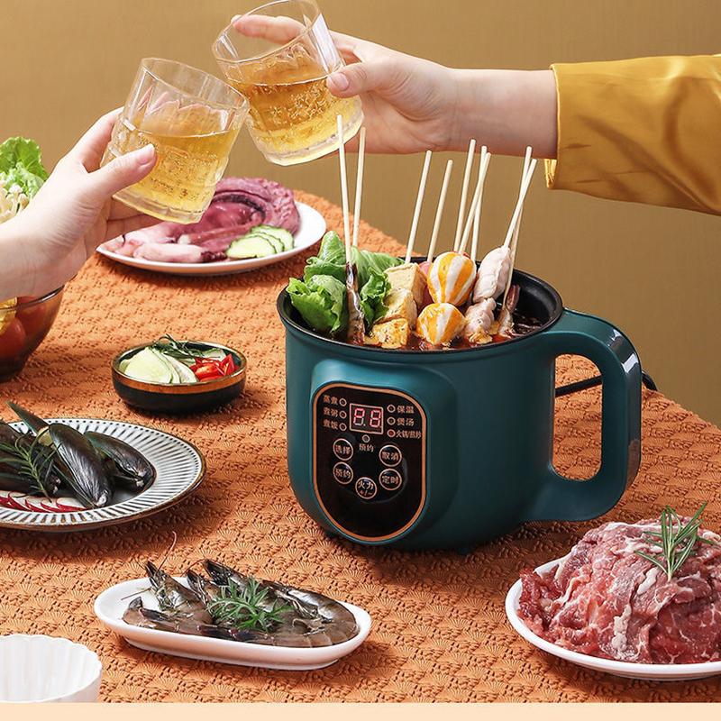 TOP MALL-004 Elektrische Hot Pot Cooker Multicooker Hotpot Stoofpot Verwarmings pan Noedels Eieren Soep Stoofpan Rijstkokers Kookpot EU-stekker groen