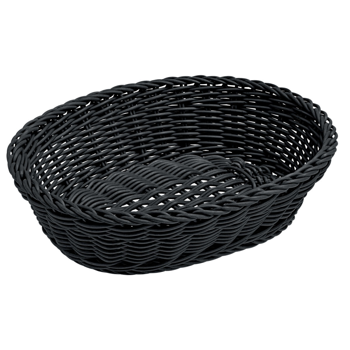 Vega Broodmandje Daria ovaal; 25x19x6.5 cm (LxBxH); zwart; ovaal; 2 stuk / verpakking