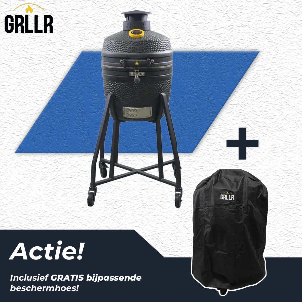 GRLLR Ember Classic 16 Onderstel Charocal Black Kamado BBQ Mat Zwart Trolley Stand