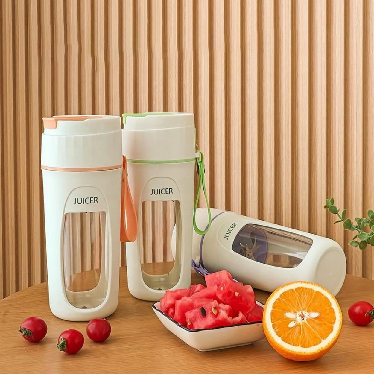 Darling Women Boutique A Oplaadbare USB Juicer Cup 8 Blades Mini 340 ml Juicer Machine Draagbare elektrische blenderfles paars