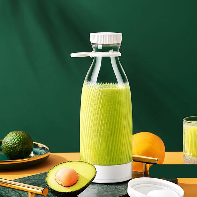 Factory Discount Outlet Draadloze draagbare fruitbeker Student Huishoudelijke multifunctionele sapcentrifuge 500 ml Blender met grote capaciteit wit