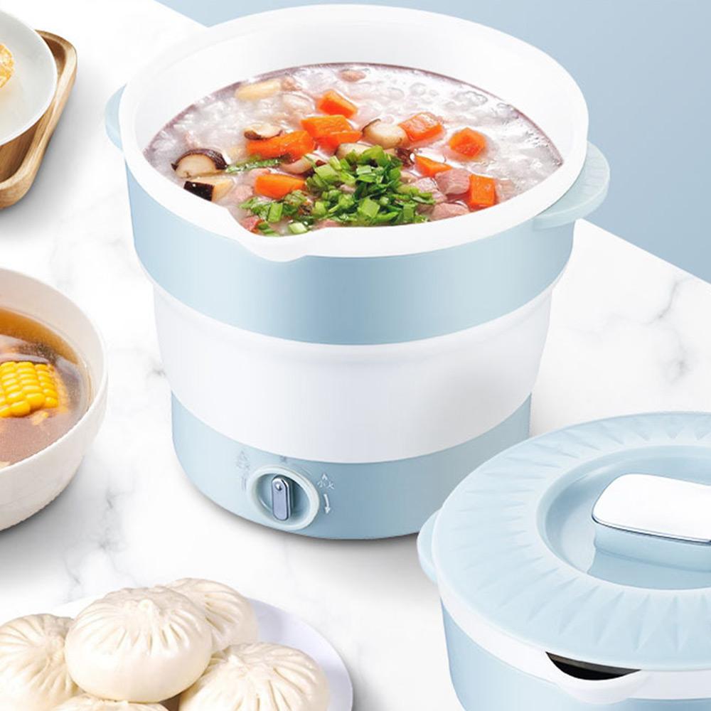 Zhishangyoupin Opvouwbare kookpot Draagbare camping Elektrische hotpot Reizen naar huis Multifunctioneel fornuis blauw