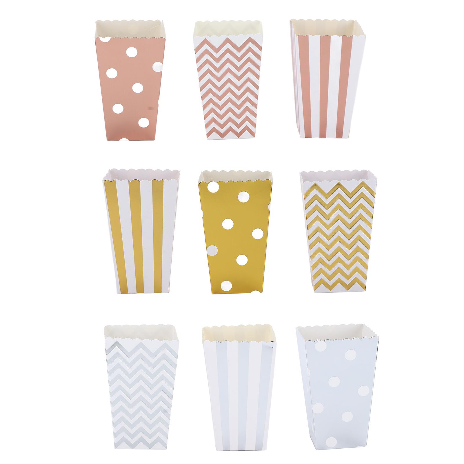 ZY-jieri 36PCS Popcorn Dozen Papier Grote Capaciteit Boven Opening Lichtgewicht Draagbare Popcorn Bekers Rose Gold